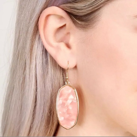 🌴Gold Framed Turquoise Scott Earrings - Picture 3 of 3